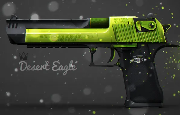Dust, spark, grey background, desert eagle, workshop, cs go, gunsmith, green boost