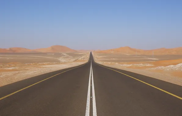 Road, hills, desert, highway