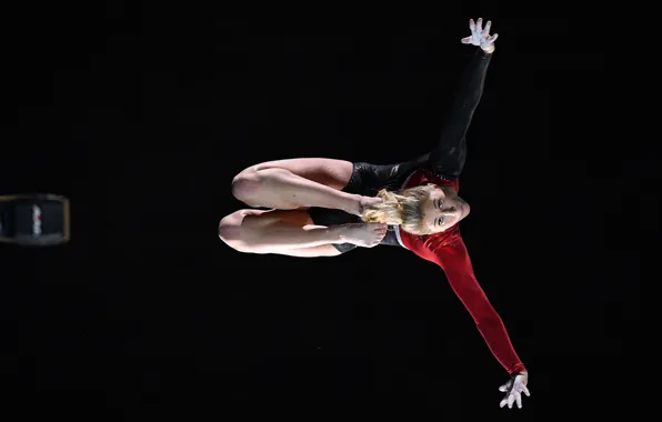 Picture jump, flight, gymnast