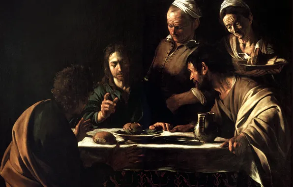 Picture, Supper at Emmaus, Caravaggio, mythology, Michelangelo Merisi da Caravaggio