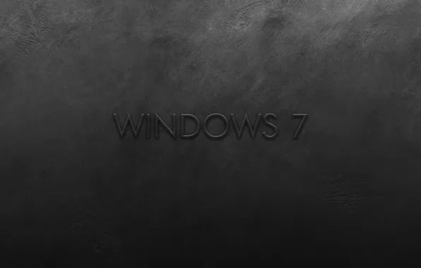 Metal, wall, windows 7, scratches, black background