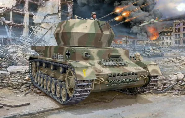 APU, Flakpanzer IV, German anti-aircraft self-propelled gun, Whirlwind