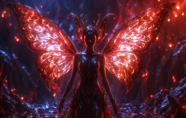 Fairy, the wings of a butterfly, The dark fairy