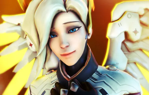 Picture girl, face, fps, moba, overwatch, mercy, Angela Ziegler