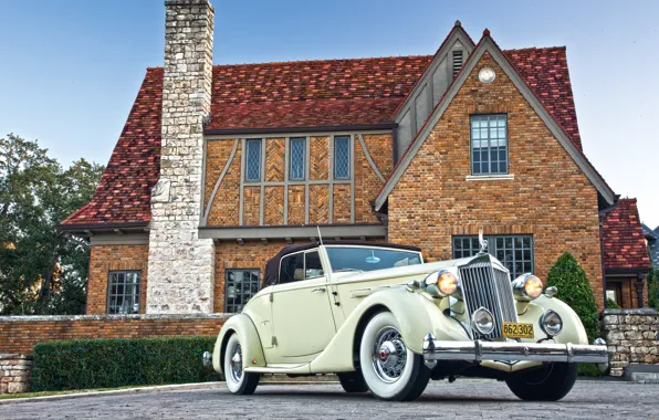 Picture auto, house, retro, Roadster, coupe, Packard