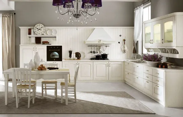 Style, Villa, interior, Italy, kitchen, dining room, dining area, Italian design