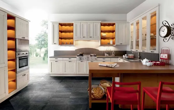Style, Villa, interior, Italy, kitchen, dining room, dining area, Italian design