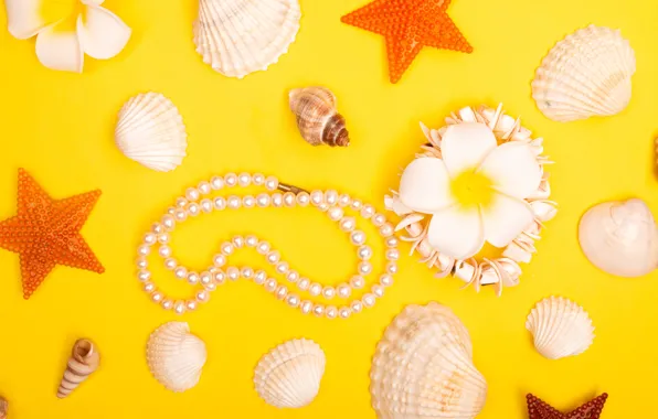 Flower, decoration, yellow, background, color, texture, pearl, beads