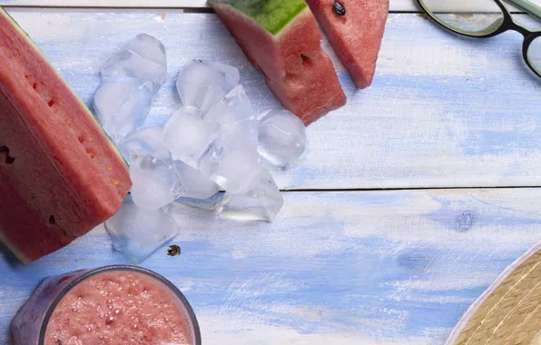 Ice, watermelon, Cocktail
