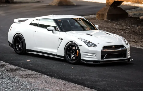 Nissan, white, gtr