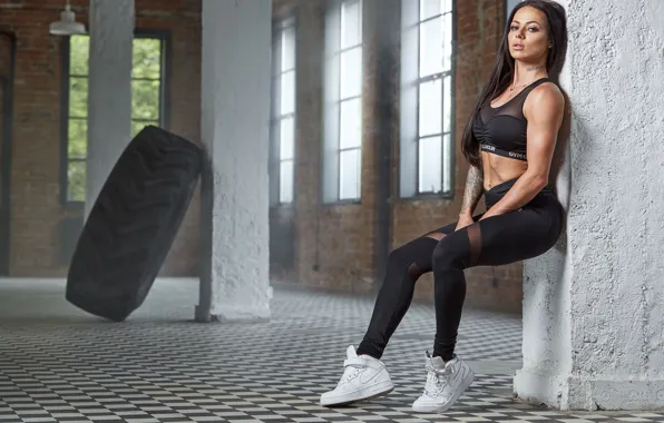 Chest, look, girl, face, pose, model, hair, tummy