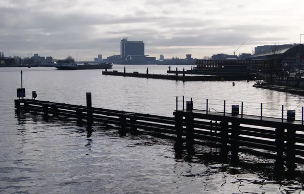 Water, bridge, river, Amsterdam