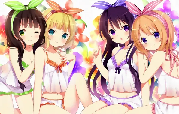 Picture girl, sexy, cleavage, green eyes, long hair, boobs, anime, blue eyes