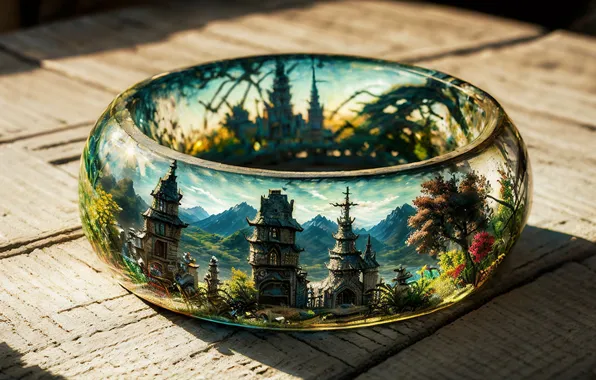 Landscape, castle, ring