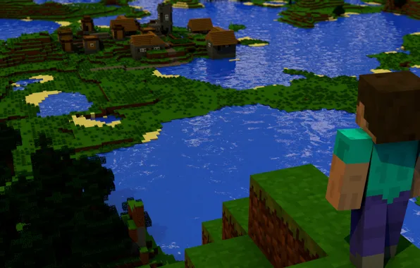 Picture landscape, cube, minecraft, minecraft