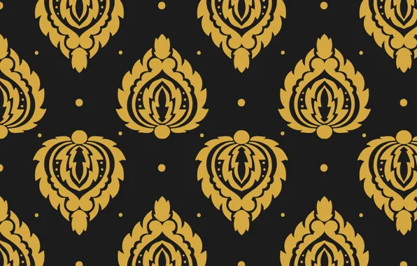Retro, gold, texture, golden, black background, ornament, style, vintage