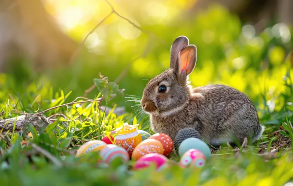 Flowers, eggs, spring, colorful, Easter, happy, flowers, spring