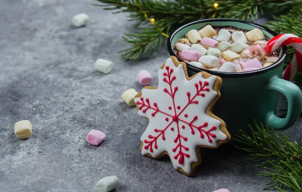 Picture decoration, tree, New Year, cookies, Christmas, mug, Christmas, cup