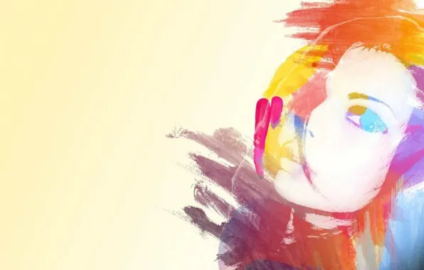 Girl, face, paint, figure, portrait