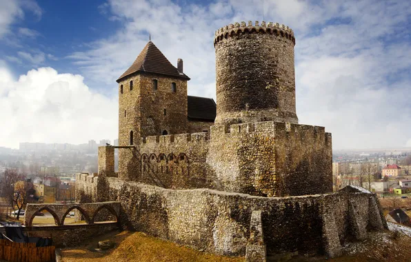 Picture castle, wall, tower, Poland, Castle Bedzin