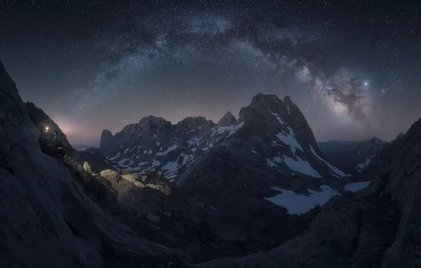 Mountains, The milky way, mountains, milky way