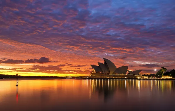 The city, morning, Australia, Sydney, Opera house