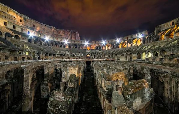 Night, Roma, colosseum