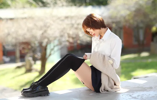 Girl, pose, Asian