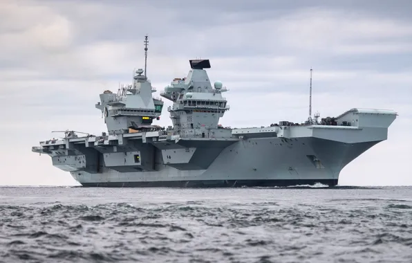 The carrier, F-35B Lightning II, Royal Navy, HMS Queen Elizabeth (R08)