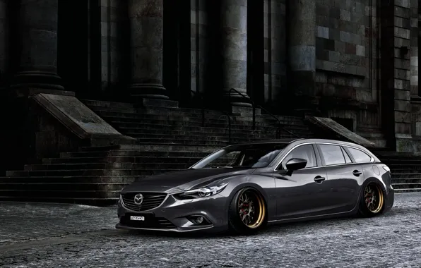 Picture Mazda, Tuning, Stance, Silver, Wheels, Works, Speed 6