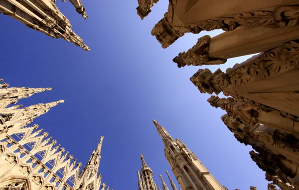 The sky, Italy, Cathedral, Milan, Duomo