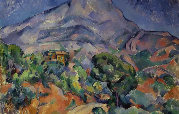 Picture Paul Cezanne, Mont-Sainte-Victoire, French painting, postimpressionism