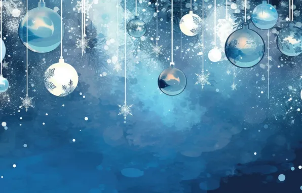 Balls, the dark background, texture, Christmas, New year, blue background, Christmas decorations, Christmas decorations