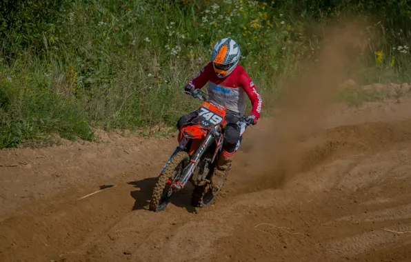 Race, sport, bike, motocross, a sharp turn