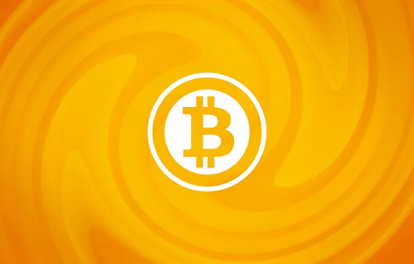 Logo, wall, logo, orange, fon, bitcoin, bitcoin, btc