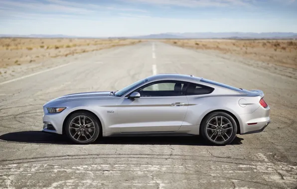 Mustang, Ford, horizon, Ford, Mustang, side view, Muscle car, Muscle car