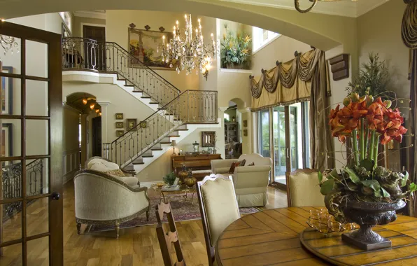 Picture design, style, Villa, interior, living room, hall, the lobby