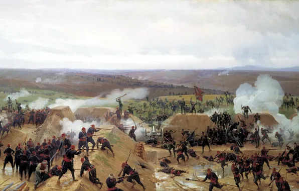 Picture the Russo-Turkish war, Nikolai Dmitriev-Orenburg, the battle of Plevna