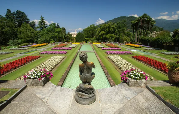 Lake, Park, garden, Italy, Maggiore, Villa Taranto