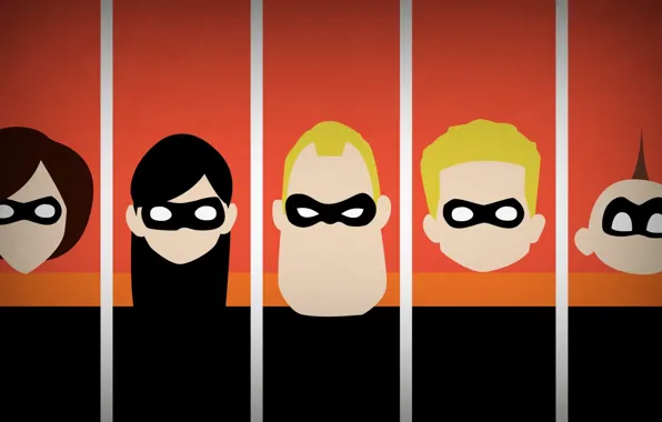 Picture minimalism, Disney Company, blo0p, The Incredibles, the incredibles