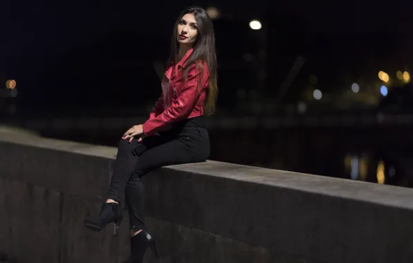 Night, face, style, model, hair, walk, Daniela