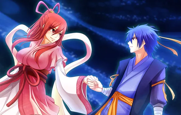 Girl, anime, art, guy, Fairy Tail, Fairy tail