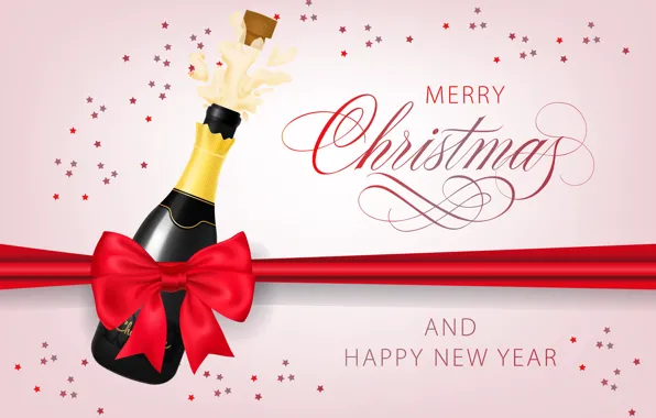 Red, wine, the inscription, bottle, Christmas, New year, tube, champagne