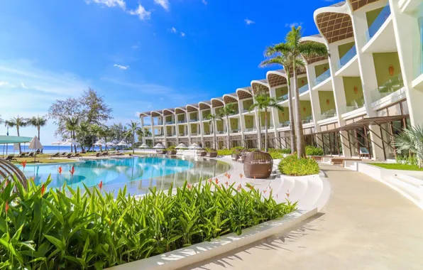 Picture the ocean, pool, the hotel, resort, Vietnam, The Shells Resort &amp; Spa, Phu Quoc