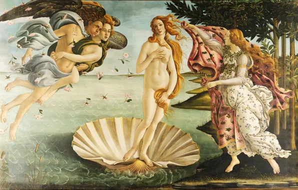 Picture Girl, Picture, Venus, The Birth Of Venus, Naked, Sandro Botticelli, Sandro Botticelli, Mythology