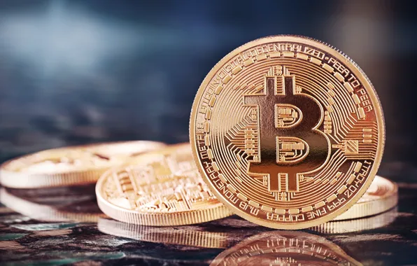 Picture coin, metal, golden, bitcoin