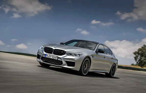 Picture the sky, clouds, grey, movement, speed, BMW, sedan, 4x4