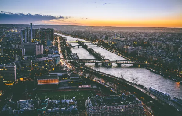 The sky, the city, France, Paris, building, the evening