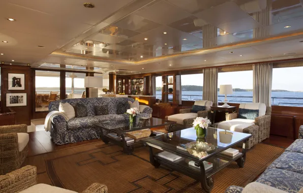 Picture design, style, interior, yacht, salon, saloon, Suite, luxury motor yacht