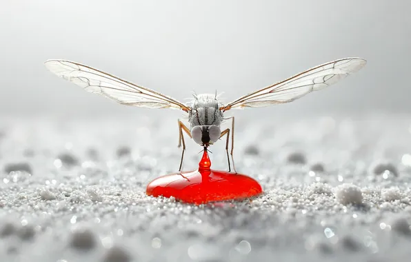 Macro, Red, The mosquito, White, Blood